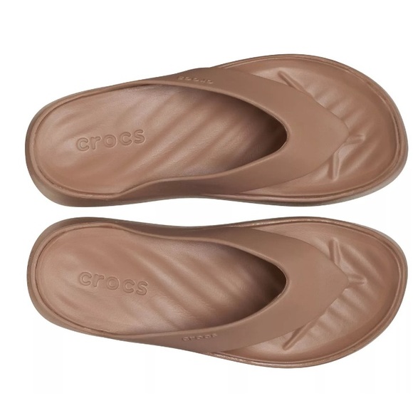 CROCS LIKE NEW!! Women's Getaway Platform Flip Flops Sandals in Latte Size 10 - Picture 7 of 10